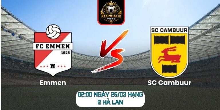 Soi kèo trận Emmen vs SC Cambuur (02:00 ngày 25/03, Hạng 2 Hà Lan) 7 Emmen vs SC Cambuur